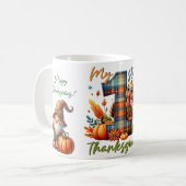 Rustikaler Erntedank Pumpkin Wasserfarben Herbst Kaffeetasse (Vorderseite Links)