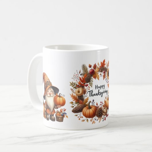 Rustikaler Erntedank Pumpkin Wasserfarben Herbst Kaffeetasse (Vorderseite Links)