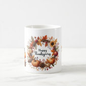 Rustikaler Erntedank Pumpkin Wasserfarben Herbst Kaffeetasse (Mittel)