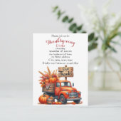 Rustikaler Erntedank Pumpkin Wasserfarben Herbst Postkarte (Stehend Vorderseite)