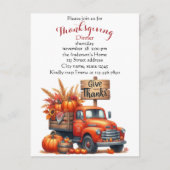 Rustikaler Erntedank Pumpkin Wasserfarben Herbst Postkarte (Vorderseite)