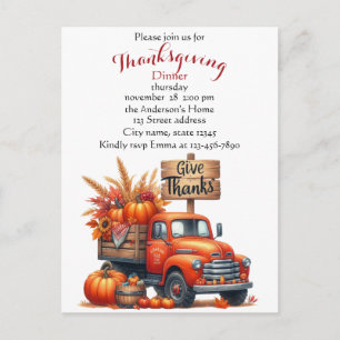 Rustikaler Erntedank Pumpkin Wasserfarben Herbst Postkarte