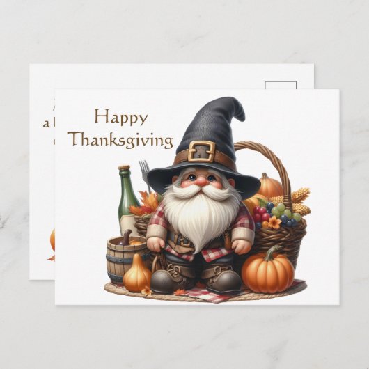 Rustikaler Erntedank Pumpkin Wasserfarben Herbst Postkarte (Vorne/Hinten)