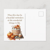 Rustikaler Erntedank Pumpkin Wasserfarben Herbst Postkarte (Rückseite)