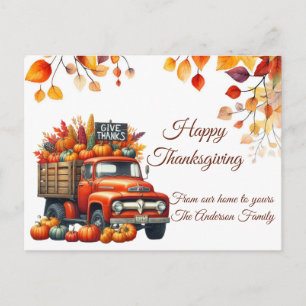 Rustikaler Erntedank Pumpkin Wasserfarben Herbst Postkarte