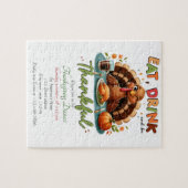 Rustikaler Erntedank Pumpkin Wasserfarben Herbst Puzzle (Horizontal)