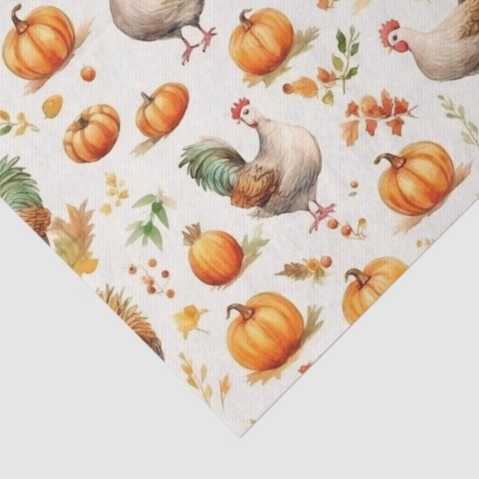 Rustikaler Erntedank Pumpkins Decoupage Wassercolo Seidenpapier (Detail)