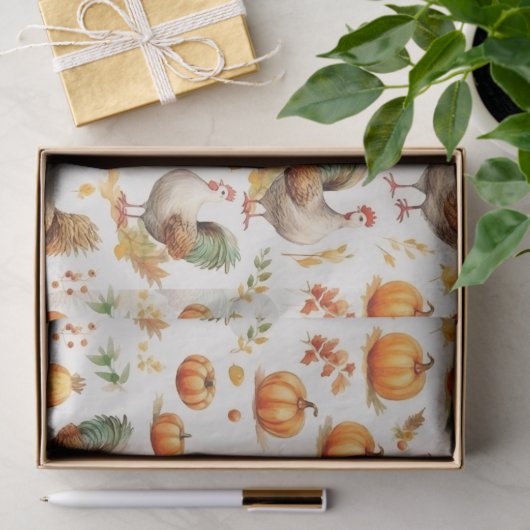 Rustikaler Erntedank Pumpkins Decoupage Wassercolo Seidenpapier (Geschenk)