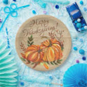 Rustikaler Erntedank Pumpkins Pappteller (Party)