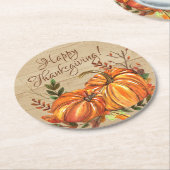 Rustikaler Erntedank Pumpkins Runder Pappuntersetzer (Angewinkelt)