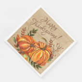 Rustikaler Erntedank Pumpkins Serviette (Ecke)