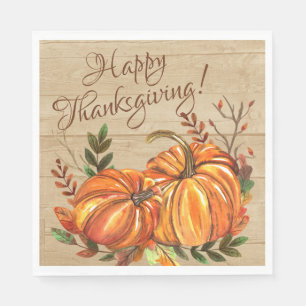 Rustikaler Erntedank Pumpkins Serviette