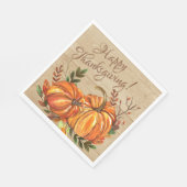 Rustikaler Erntedank Pumpkins Serviette (Ecke)