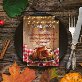 Rustikaler Erntedank Röstete Türkei Babydusche Dankeskarte