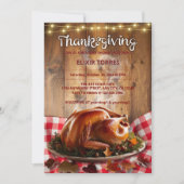 Rustikaler Erntedank Röstete Türkei Babydusche Einladung (Vorderseite)