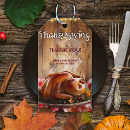 Rustikaler Erntedank Röstete Türkei Babydusche Geschenkanhänger