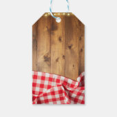 Rustikaler Erntedank Röstete Türkei Babydusche Geschenkanhänger (Rückseite)