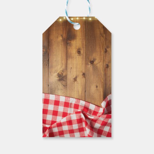 Rustikaler Erntedank Röstete Türkei Babydusche Geschenkanhänger (Rückseite)