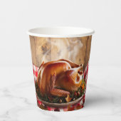 Rustikaler Erntedank Röstete Türkei Babydusche Pappbecher (Rückseite)