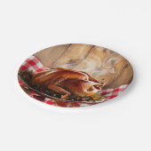 Rustikaler Erntedank Röstete Türkei Babydusche Pappteller (Schrägansicht)