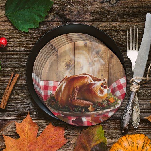 Rustikaler Erntedank Röstete Türkei Babydusche Pappteller