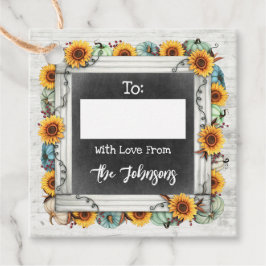 Rustikaler Erntedank Sonnenblume zu / von Schreib- Geschenkanhänger