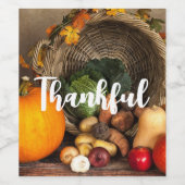 Rustikaler Erntedank Weinetikett (Einzelnes Label)