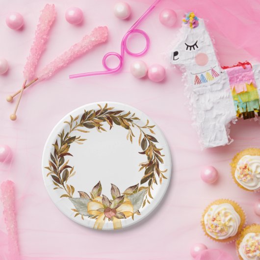 Rustikaler Erntedankwreath-Papier-Teller 7" Pappteller (Party)