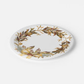 Rustikaler Erntedankwreath-Papier-Teller 7" Pappteller (Schrägansicht)