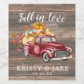 Rustikaler Erntewagen | Herbsthochzeit Personalisi Weinetikett (Einzelnes Label)