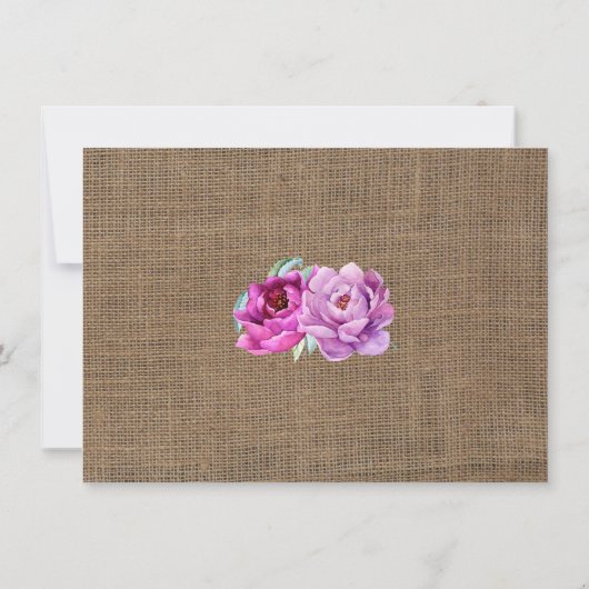 Rustikaler erwachsene Frau-mit Blumengeburtstag Dankeskarte (Rückseite)