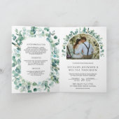 Rustikaler Eucalyptus-Foto-All-in-One-QR-Code-Hoch Einladung (Innenseite)