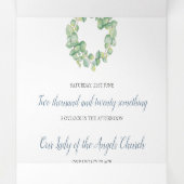 Rustikaler Eukalyptus auf einer Hochzeit Dreifach Gefaltete Einladung (Innenseite Mitte)