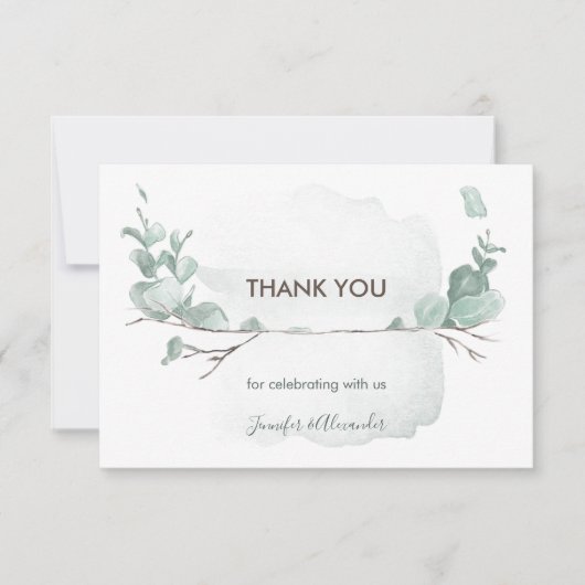 Rustikaler Eukalyptus Danke Karte (Vorderseite)