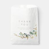 Rustikaler Eukalyptus goldenes Grün Boho Hochzeit Geschenktütchen (Vorderseite)