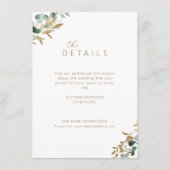 Rustikaler Eukalyptus Goldgrün Einzelheiten zur Ho Begleitkarte (Vorderseite)