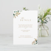 Rustikaler Eukalyptus Goldgrün Einzelheiten zur Ho Begleitkarte (Stehend Vorderseite)