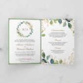 Rustikaler Eukalyptus-Kranz QR-Code-Hochzeit Einladung (Innenseite)