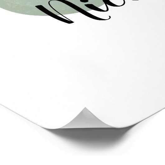 Rustikaler Eukalyptus Minimal Chic Greenerity Wedd Poster (Ecke)