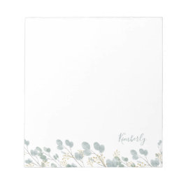 Rustikaler Eukalyptus mit Name Notepad Notizblock