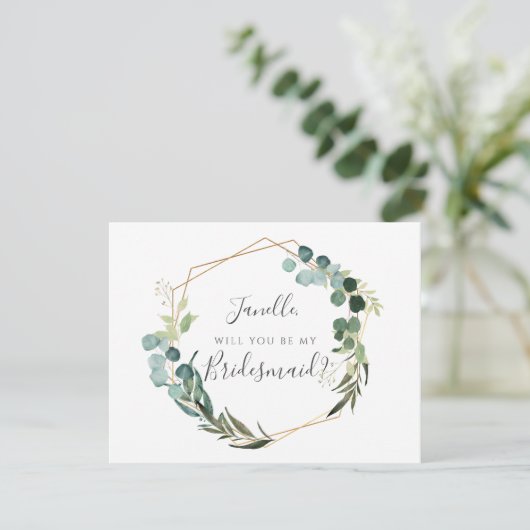 Rustikaler Eukalyptus Sei mein Heimtier Einladung (Stehend Vorderseite)