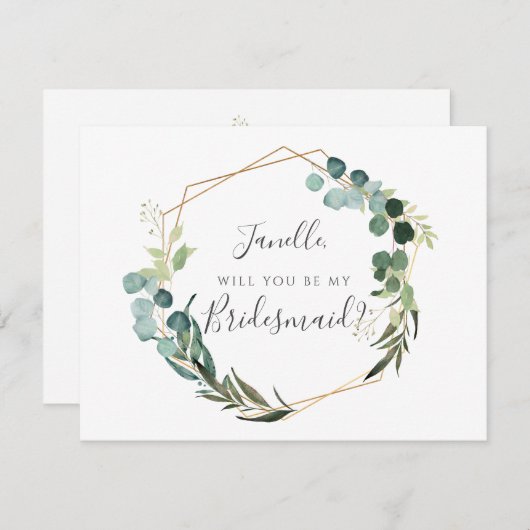 Rustikaler Eukalyptus Sei mein Heimtier Einladung (Vorne/Hinten)