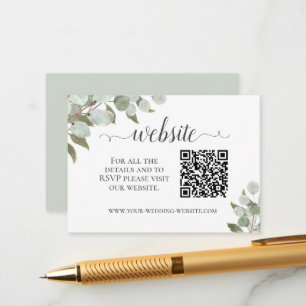 Rustikaler Eukalyptus Wedding Website QR Code Begleitkarte