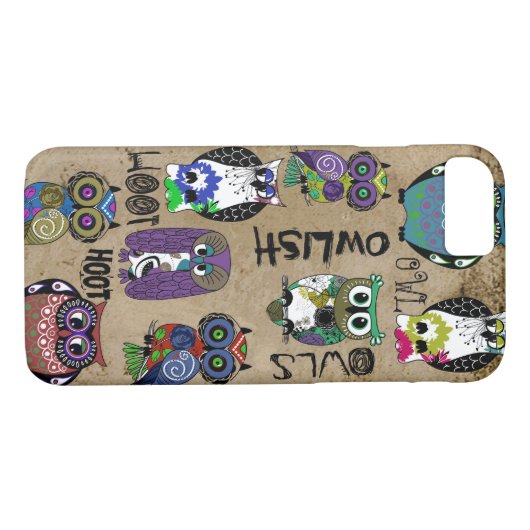 Rustikaler Eulen-Entwurf Case-Mate iPhone Hülle (Rückseite (Horizontal))