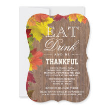 Rustikaler Fall Alte Holzhütte Erntedank Einladung