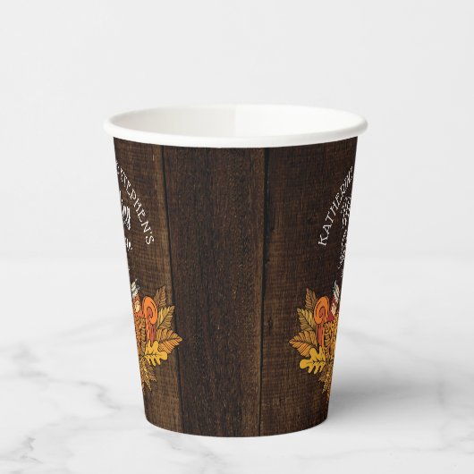 Rustikaler Fall |Autumn Pumpkin |Blätter Polterabe Pappbecher (Links)