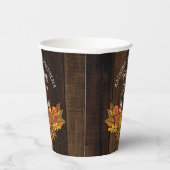 Rustikaler Fall |Autumn Pumpkin |Blätter Polterabe Pappbecher (Rechts)