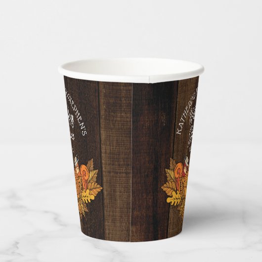 Rustikaler Fall |Autumn Pumpkin |Blätter Polterabe Pappbecher (Rechts)