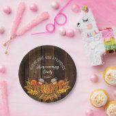 Rustikaler Fall |Autumn Pumpkin |Blätter Wohnungsb Pappteller (Party)