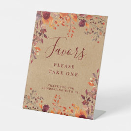 Rustikaler Fall Autumnal Blätter Gastgeschenke Hoc Sockelschild